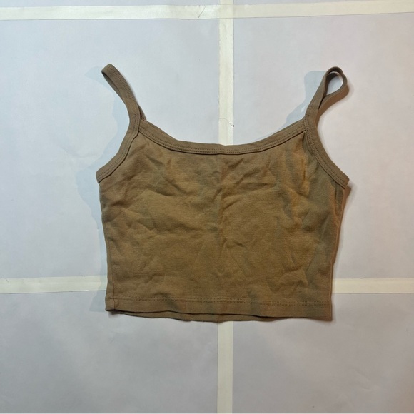 Los Angeles Apparel Baby Rib Spaghetti Crop Tank - Picture 3 of 4